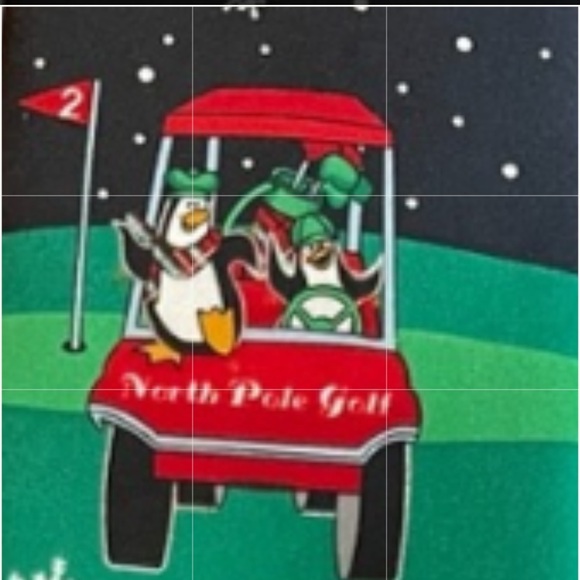 Hallmark Christmas Holiday Green Multicolor Penguin Golf Tie North Pole - Picture 3 of 6